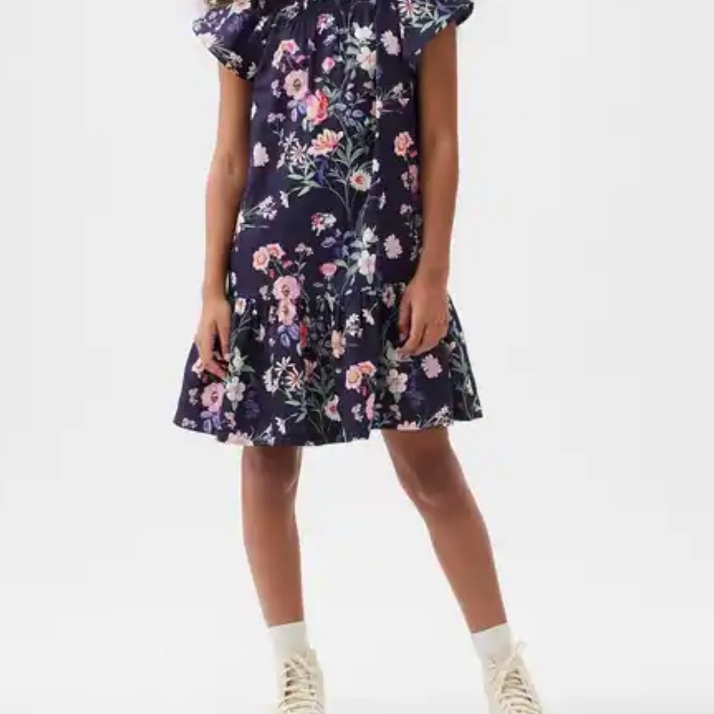GAP Kids Floral Casual Dress - Navy and Multicolor